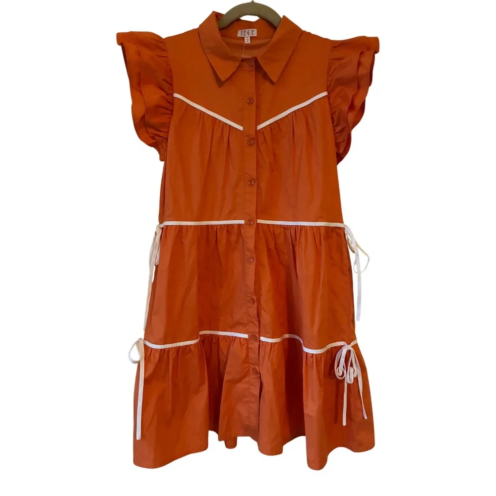 NWT TCEC | "Something In The Orange" Western Mini Dress | Size M - Picture 5 of 8